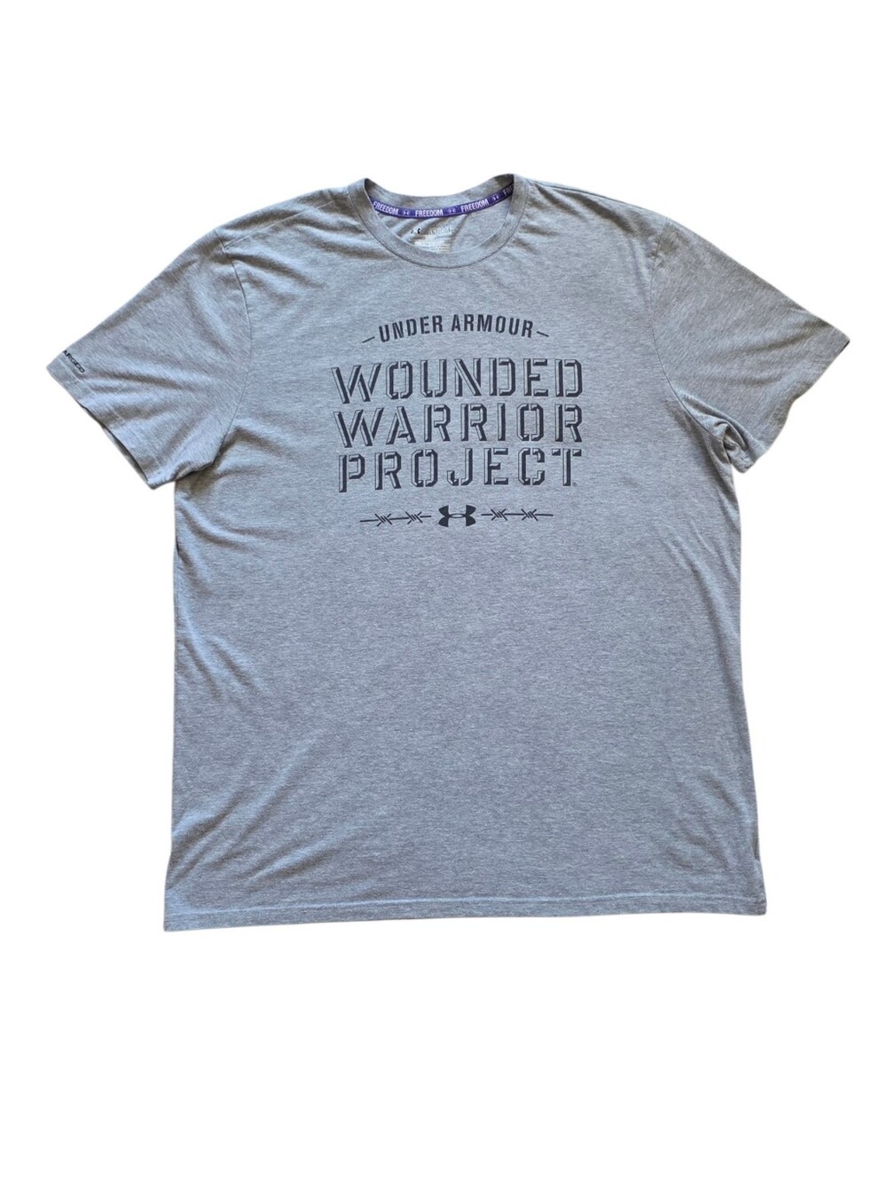 Under Armour Large Gray Wounded Warrior Project Freedom Tee Shirt
